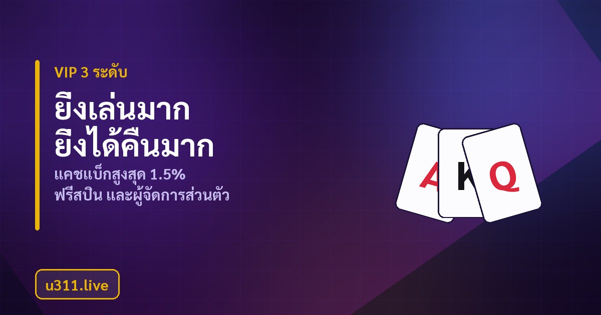 โปรแกรม VIP 3 ระดับของ u311