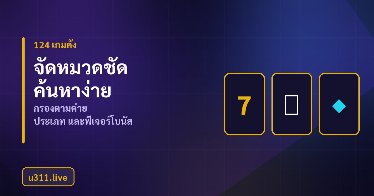 หมวดเกมหลักและความผันผวนในเมนู u311 Casino